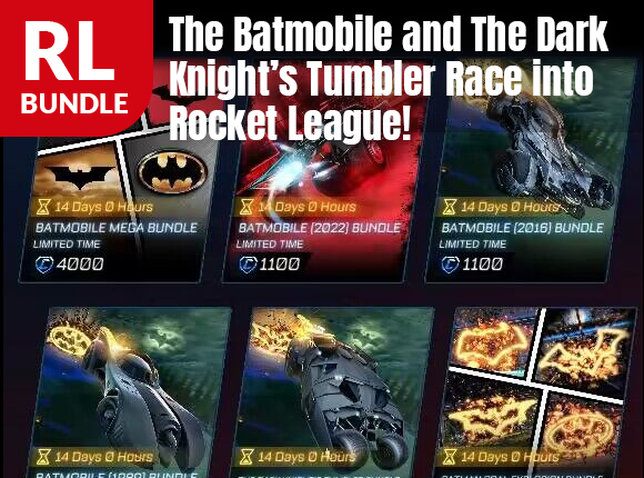 The Batmobile and The Dark Knight’s Tumbler Race into Rocket League!